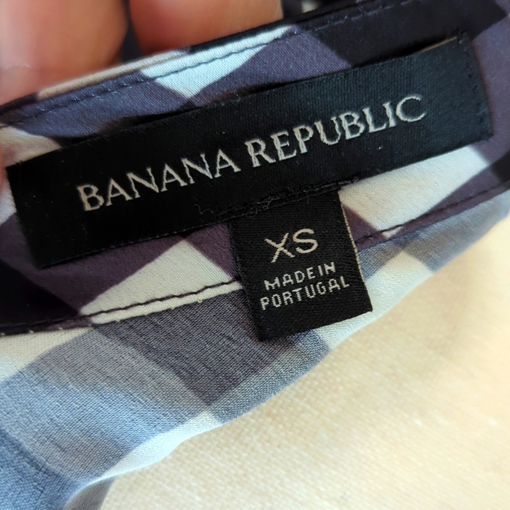 Banana Republic Long Sleeve Off Shoulder Plaid Tunic Top - Size XS - Picture 9 of 10